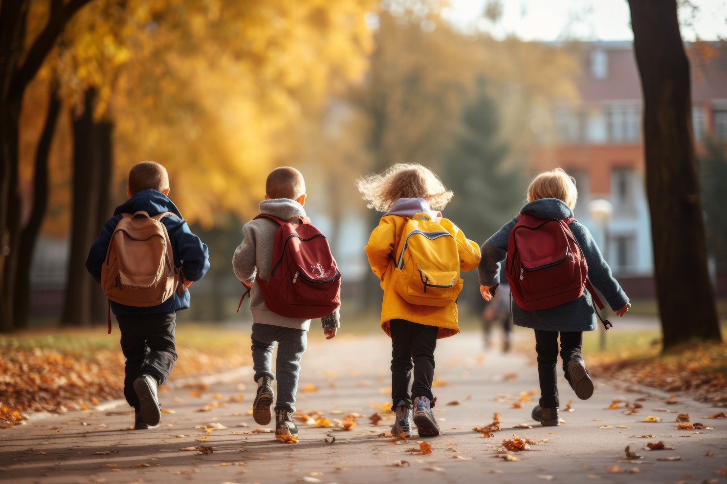 kids going to school